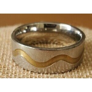 Men's Silver Ring sz 11 Celtic River Design in Gold 8 grams Scratched Unmarked